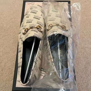 Gucci Stamp Print Leather Loafer men's new with tags and in box